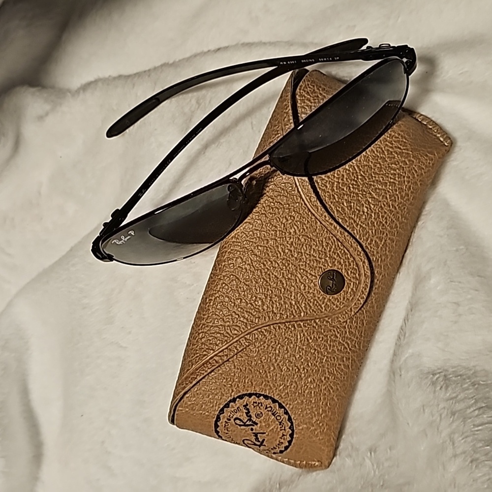 RayBan polarized carbon fiber aviator sunglasses